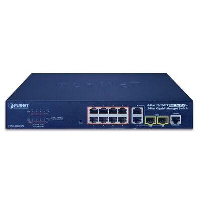 Planet PL-FGSD-1008HPS 8 Port Fast Ethernet PoE Websmart Switch