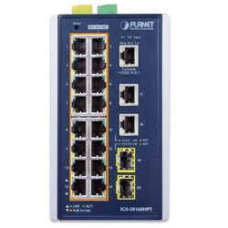 Planet PL-IGS-20160HPT 16 Port Endüstriyel Tip Yönetilebilir Ethernet Switch - Thumbnail
